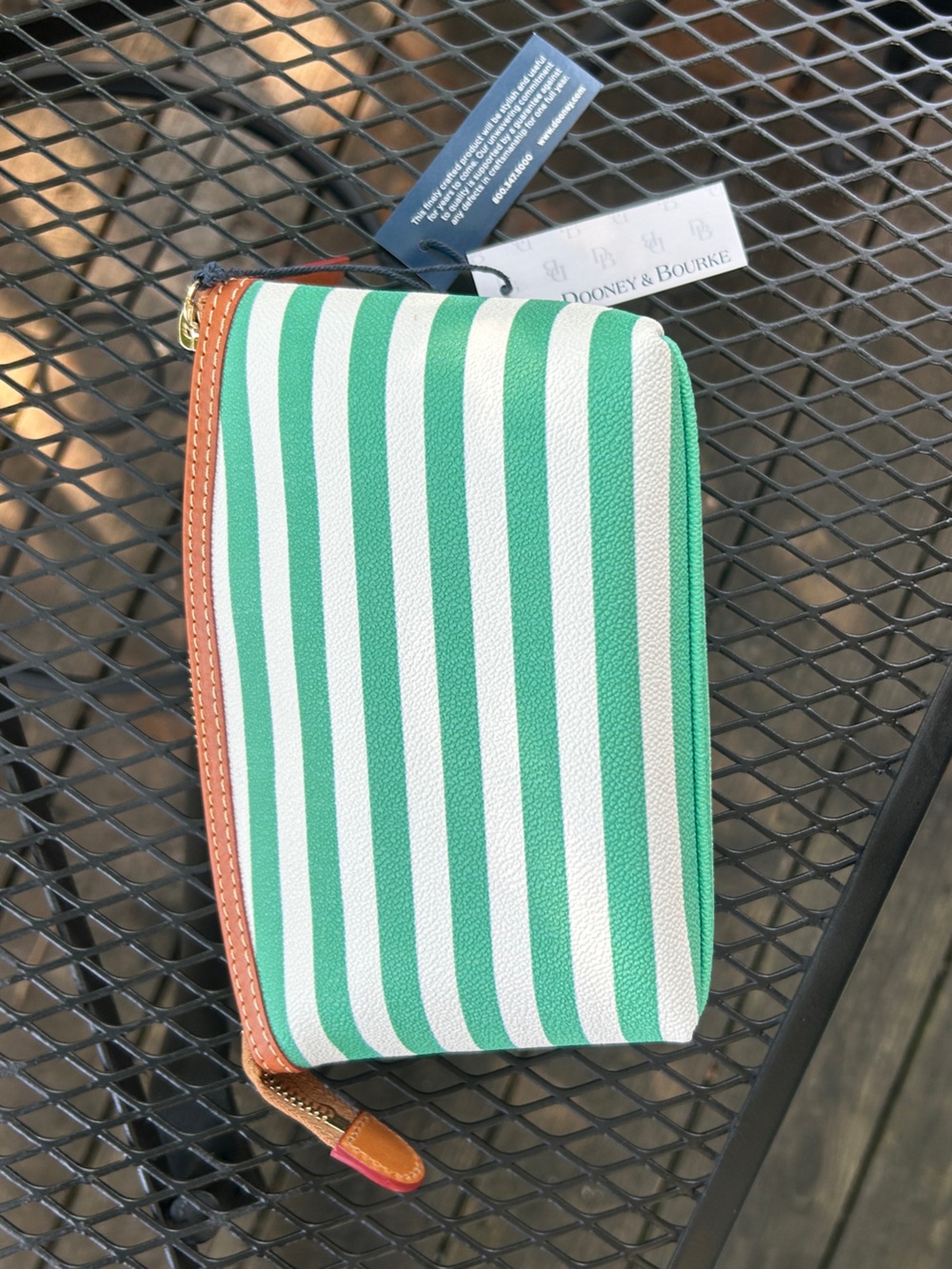Dooney & Bourke Sullivan Cosmetics Bag  -   Blue and White Stripes - Picture 4 of 8